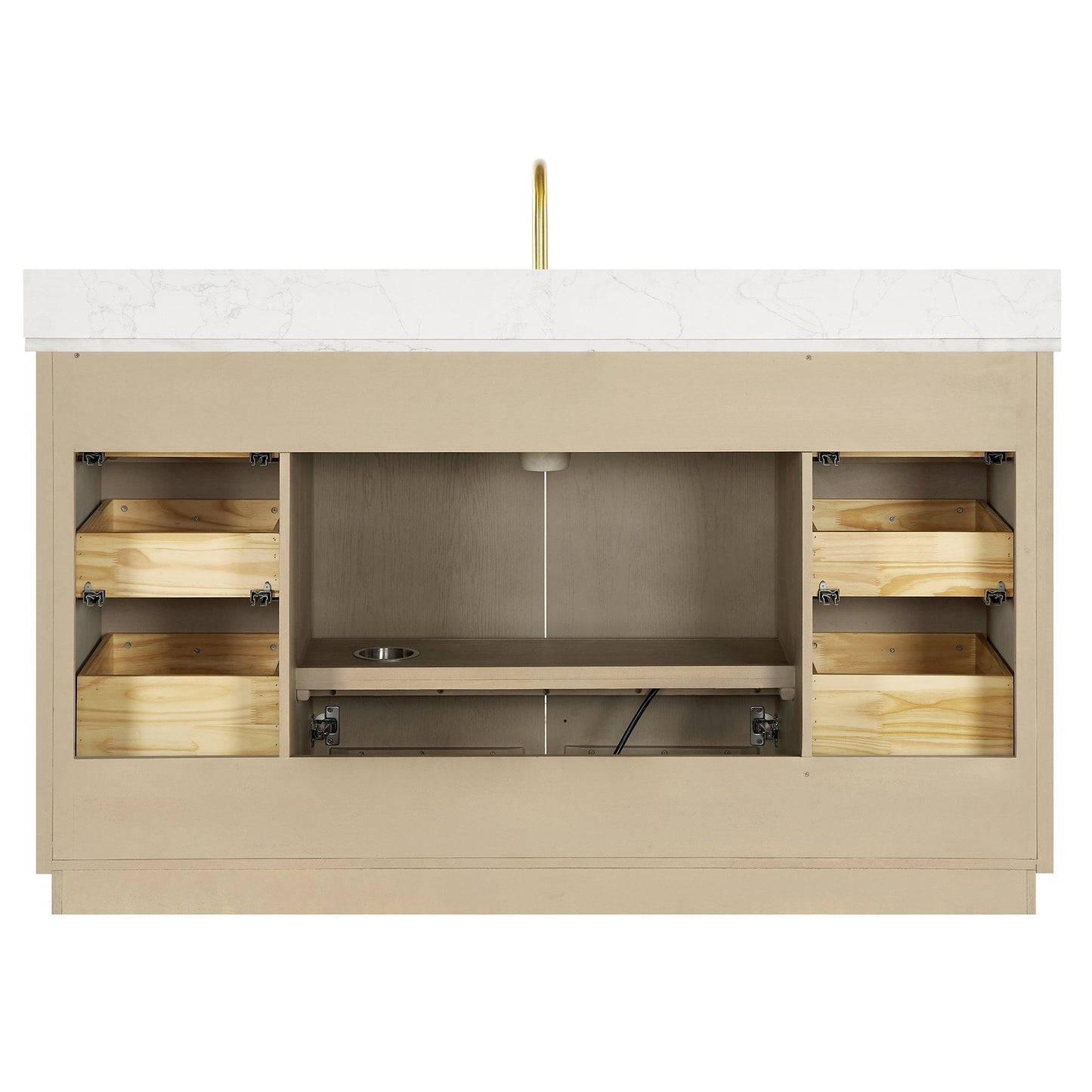 Oza Bath Vanity with Quartz Stone Top without Mirror