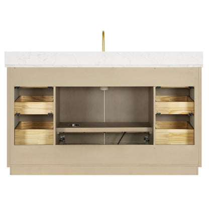 Oza Bath Vanity with Quartz Stone Top without Mirror