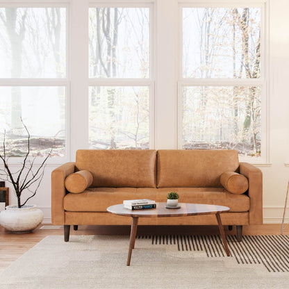 Poly & Bark Napa 72 Apartment Sofa - Full Grain Genuine Italian Leather