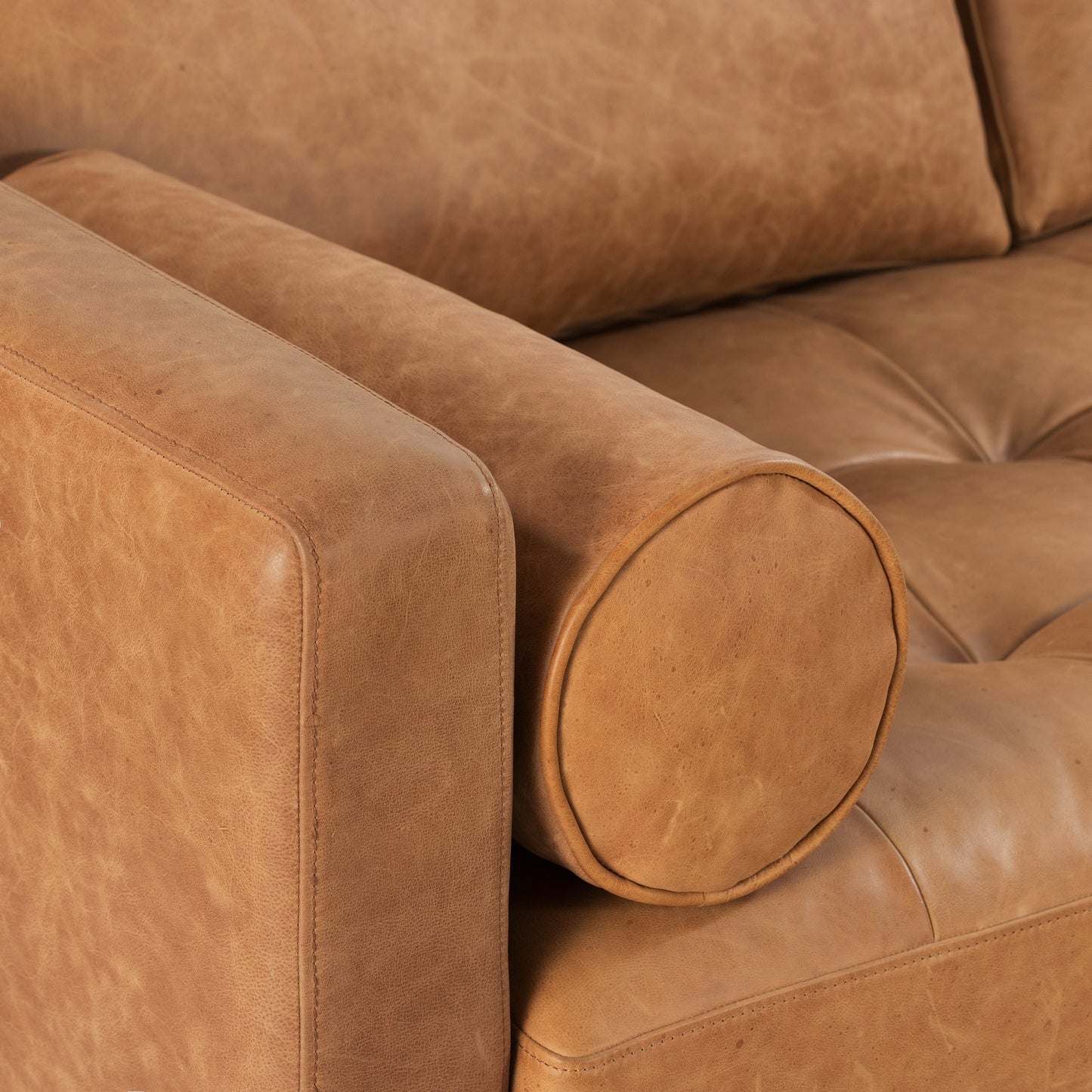 Poly & Bark Napa 72 Apartment Sofa - Full Grain Genuine Italian Leather