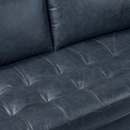 Poly & Bark Napa 82 Leather Pull-Out Convertible Sleeper Sofa - Full Grain Genuine Italian Leather