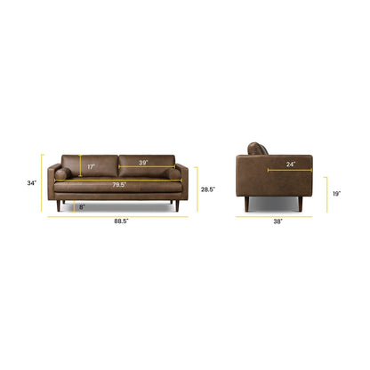 Poly & Bark Napa 88.5 Sofa - Genuine Italian Leather