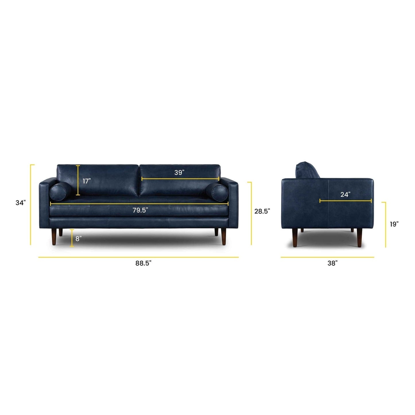 Poly & Bark Napa 88.5 Sofa - Genuine Italian Leather