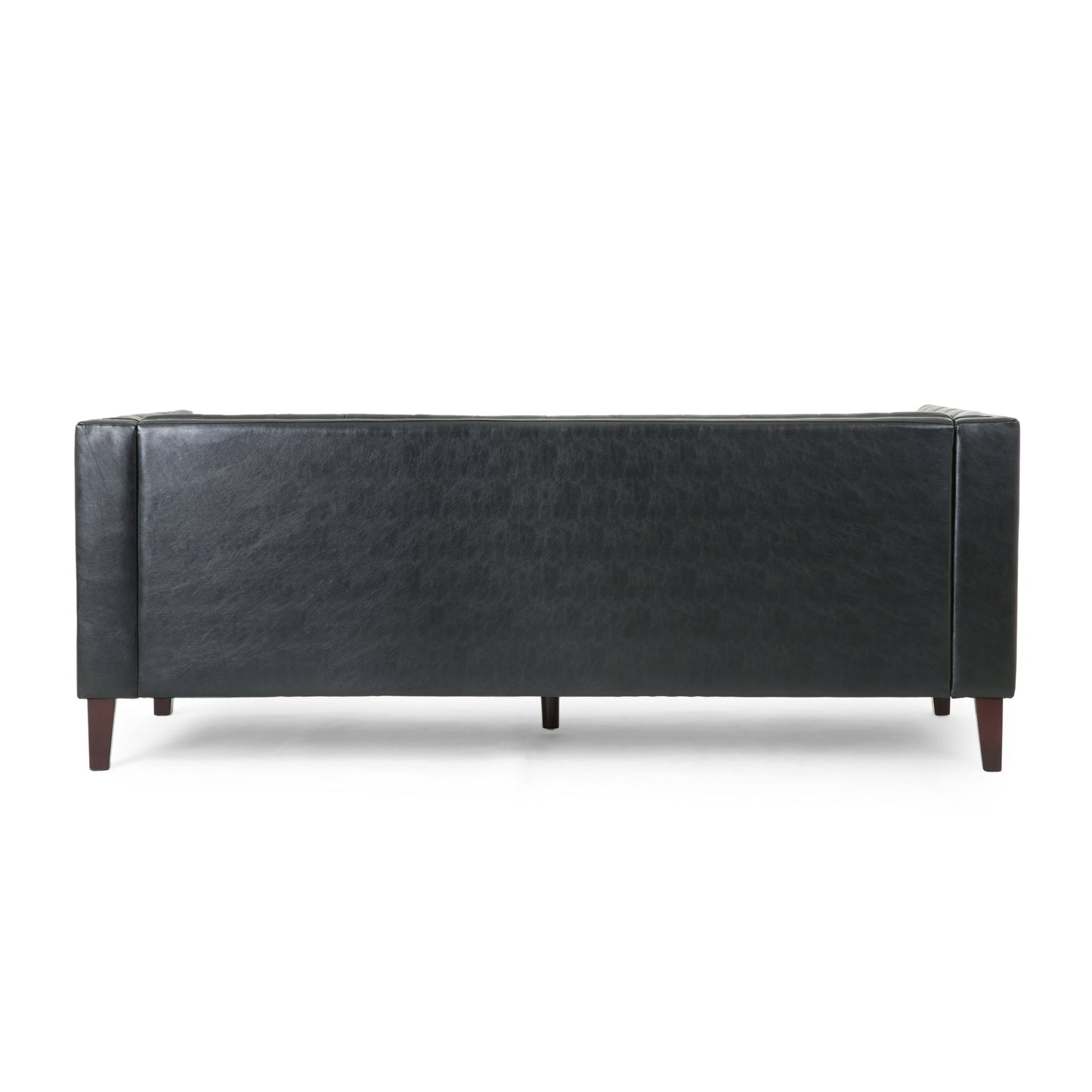 Pondway Faux Leather Tufted 3 Seater Sofa by Christopher Knight Home