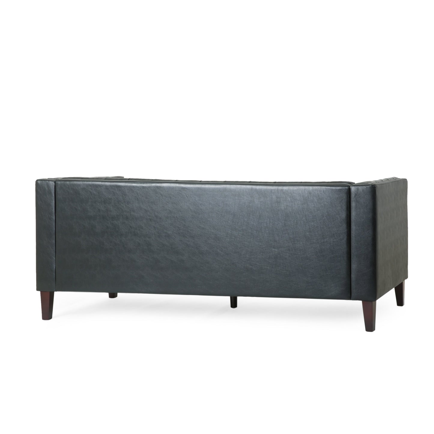 Pondway Faux Leather Tufted 3 Seater Sofa by Christopher Knight Home