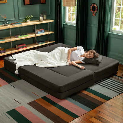 Porch & Den California King Convertible Sleeper Sofa and Ottomans