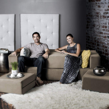 Porch & Den California King Convertible Sleeper Sofa and Ottomans