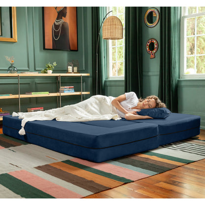 Porch & Den California King Convertible Sleeper Sofa and Ottomans