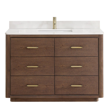 Porto Bath Vanity with White Quartz Stone Top without Mirror