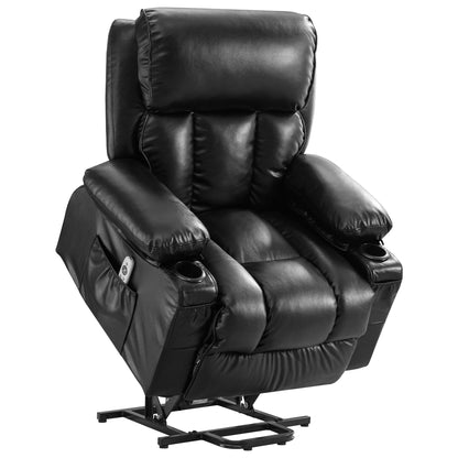 Power Electric massage lift lounge chair, suitable for the elderly, with heating and vibration functions, PU leather with USB, c