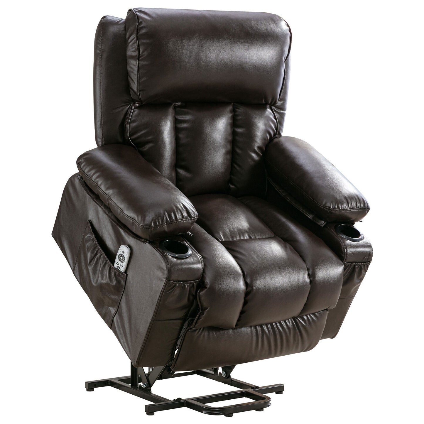 Power Electric massage lift lounge chair, suitable for the elderly, with heating and vibration functions, PU leather with USB, c