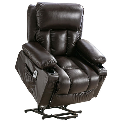 Power Electric massage lift lounge chair, suitable for the elderly, with heating and vibration functions, PU leather with USB, c