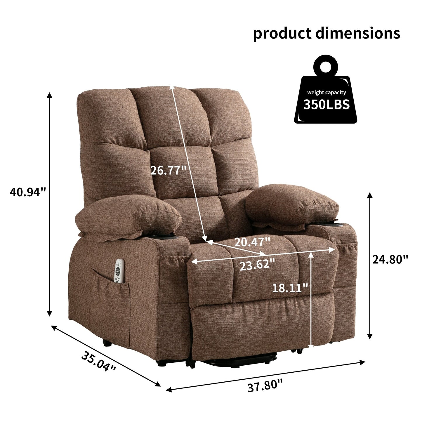 Power Electric massage lift lounge chair, suitable for the elderly, with heating and vibration functions, PU leather with USB, c