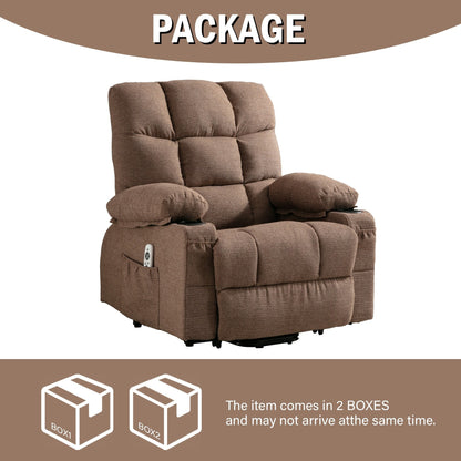 Power Electric massage lift lounge chair, suitable for the elderly, with heating and vibration functions, PU leather with USB, c