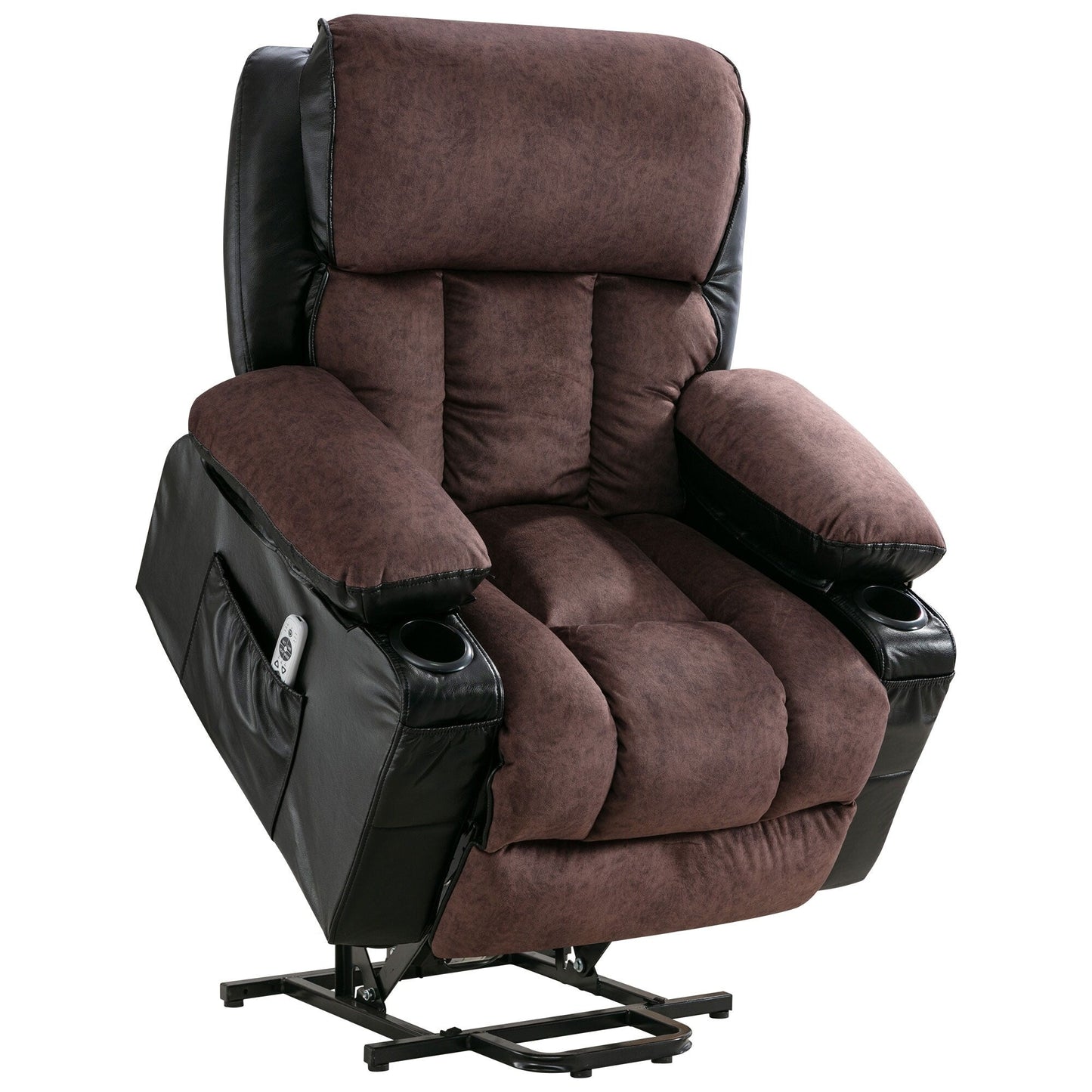 Power Electric massage lift lounge chair, suitable for the elderly, with heating and vibration functions, PU leather with USB, c