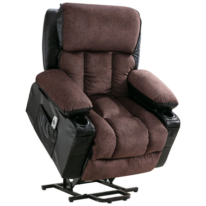 Power Electric massage lift lounge chair, suitable for the elderly, with heating and vibration functions, PU leather with USB, c