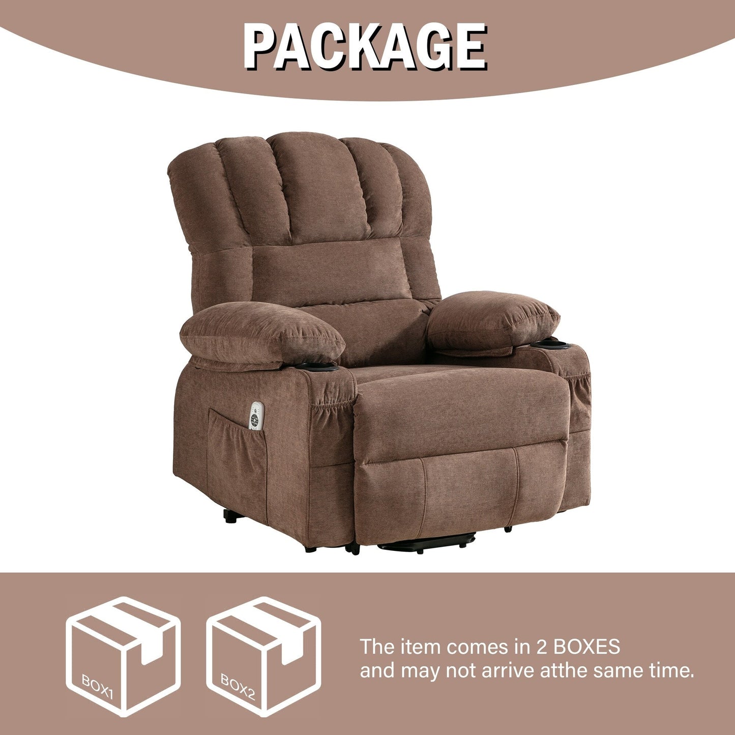 Power Electric massage lift lounge chair, suitable for the elderly, with heating and vibration functions, PU leather with USB, c