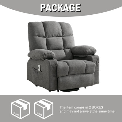 Power Electric massage lift lounge chair, suitable for the elderly, with heating and vibration functions, PU leather with USB, c