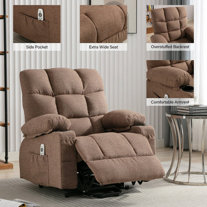 Power Electric massage lift lounge chair, suitable for the elderly, with heating and vibration functions, PU leather with USB, c