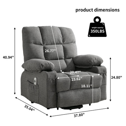 Power Electric massage lift lounge chair, suitable for the elderly, with heating and vibration functions, PU leather with USB, c