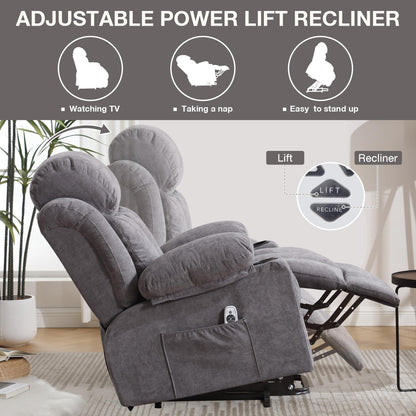 Power Lift Chairs Recliners, Heat  Massage, USB Port, Remote Control