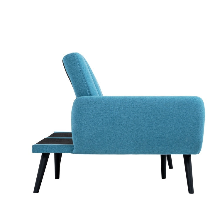 Modern Futon Sofa Bed, Convertible Sofa Futon, Split Back Linen Sleeper Couch for Living Room