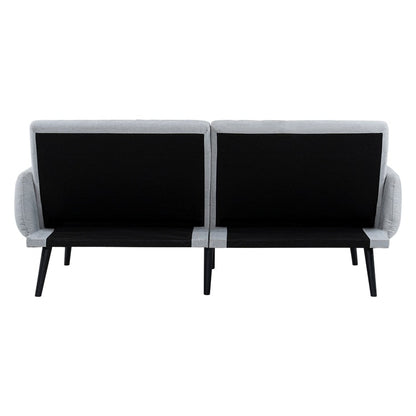 Modern Futon Sofa Bed, Convertible Sofa Futon, Split Back Linen Sleeper Couch for Living Room