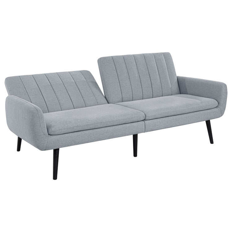 Modern Futon Sofa Bed, Convertible Sofa Futon, Split Back Linen Sleeper Couch for Living Room