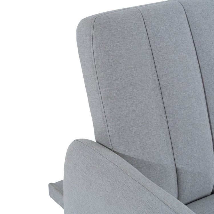 Modern Futon Sofa Bed, Convertible Sofa Futon, Split Back Linen Sleeper Couch for Living Room
