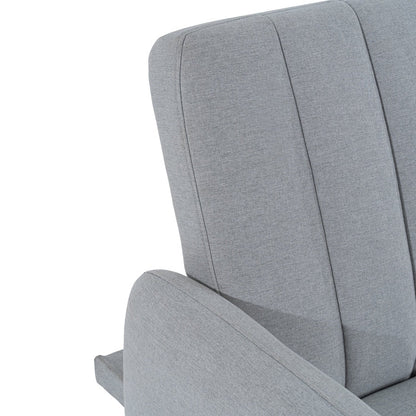 Modern Futon Sofa Bed, Convertible Sofa Futon, Split Back Linen Sleeper Couch for Living Room