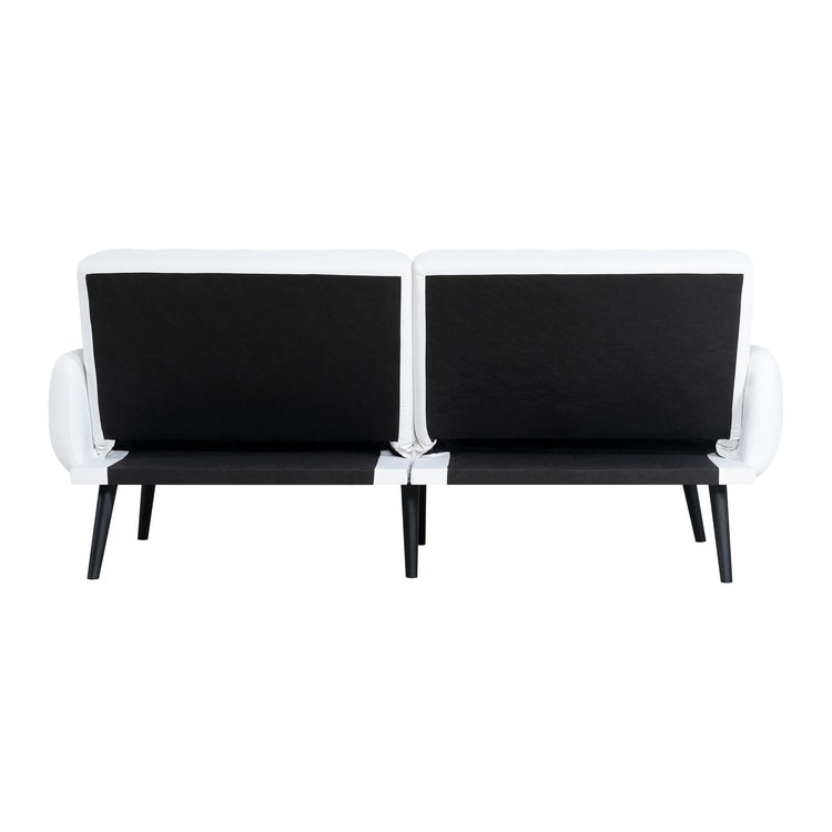 Modern Futon Sofa Bed, Convertible Sofa Futon, Split Back Linen Sleeper Couch for Living Room