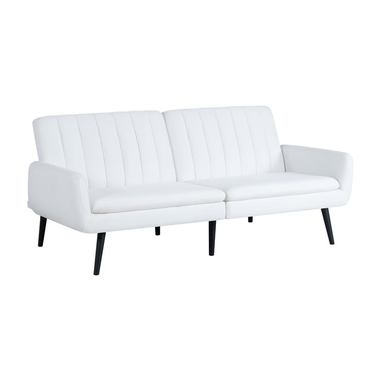 Modern Futon Sofa Bed, Convertible Sofa Futon, Split Back Linen Sleeper Couch for Living Room