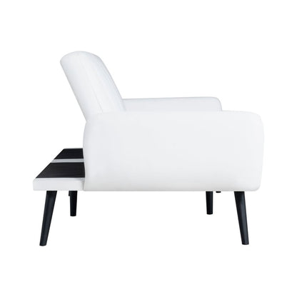 Modern Futon Sofa Bed, Convertible Sofa Futon, Split Back Linen Sleeper Couch for Living Room