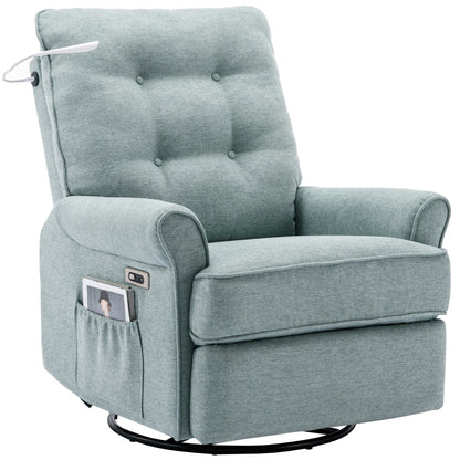 Reclining Chair 270 Degree Swivel Recliner Chairs with USB Port, Side Pocket and Touch Sensitive Lamp
