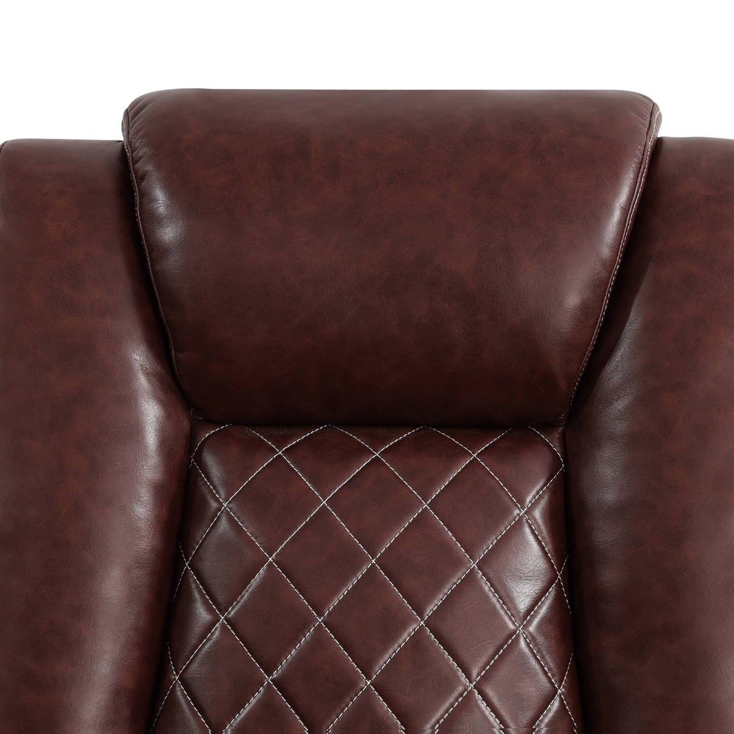Red Breathing Leather Living Room Sectional Recliner Chair
