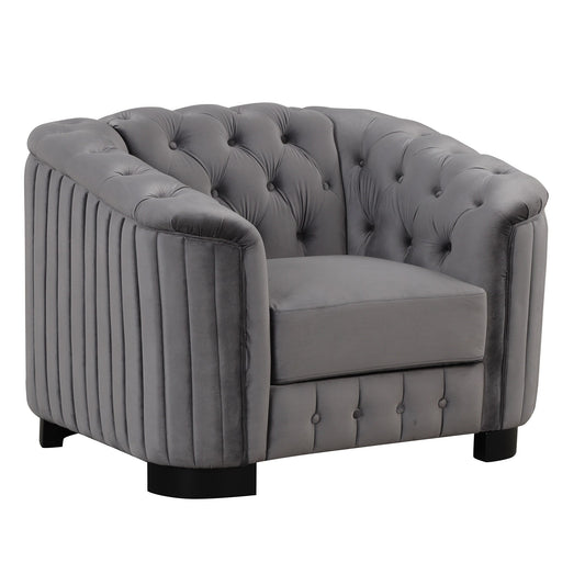 Roomfitters Velvet Upholstered Accent Sofa, Single Sofa Chair with Removable Seat Cushion for Modern Living Room, Bedroom