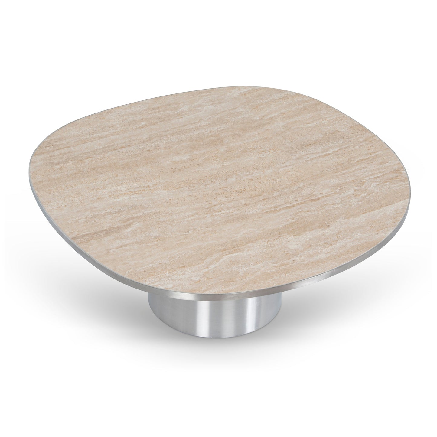 Aurum Nested Porcelain Coffee Table Table - Stainless Steel