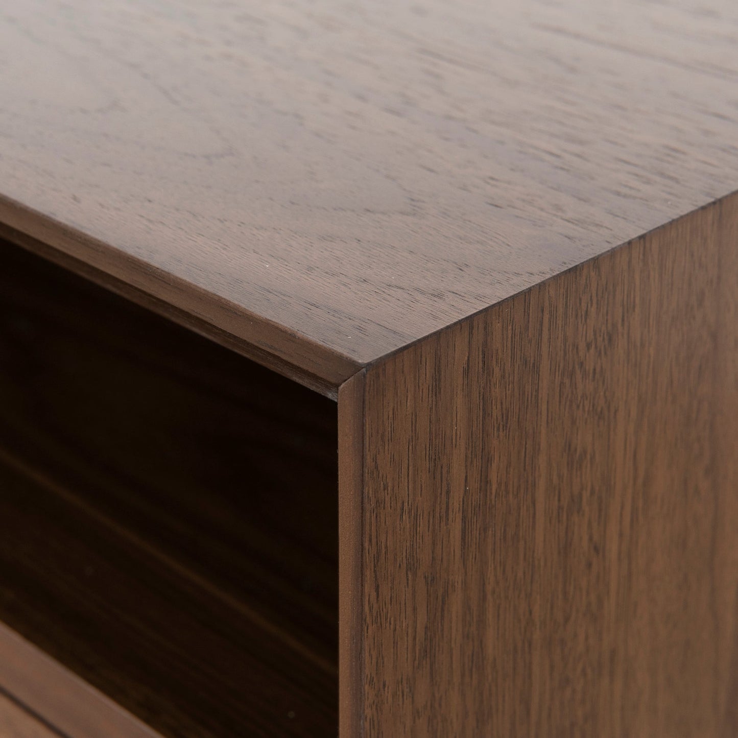 Asta SQ Wooden Bedside Table - Walnut