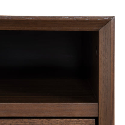 Asta SQ Wooden Bedside Table - Walnut