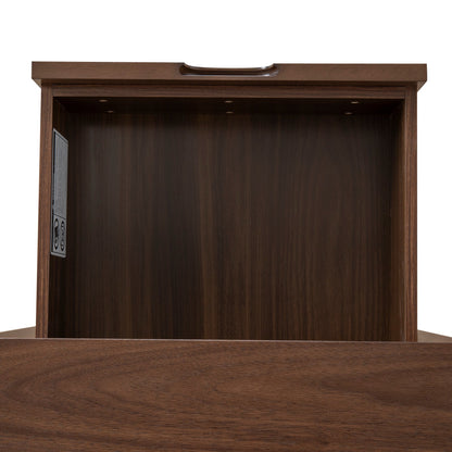 Asta SQ Wooden Bedside Table - Walnut