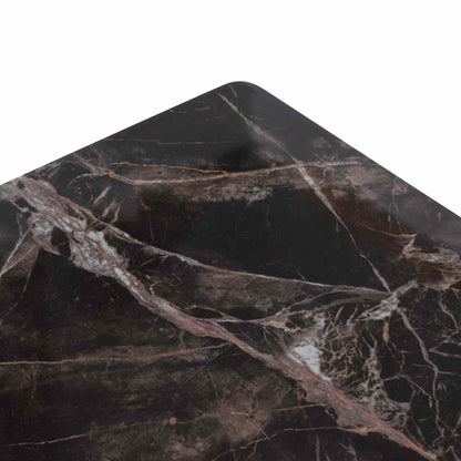 Allison Bedside Table - Black with Porcelain Marble Top