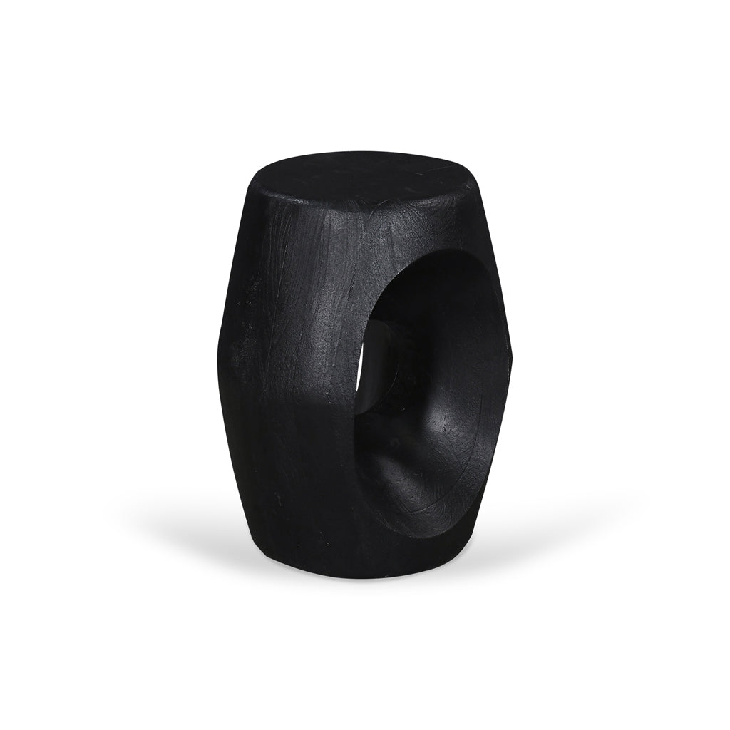 Antica 40cm Round Side Table - Full Black