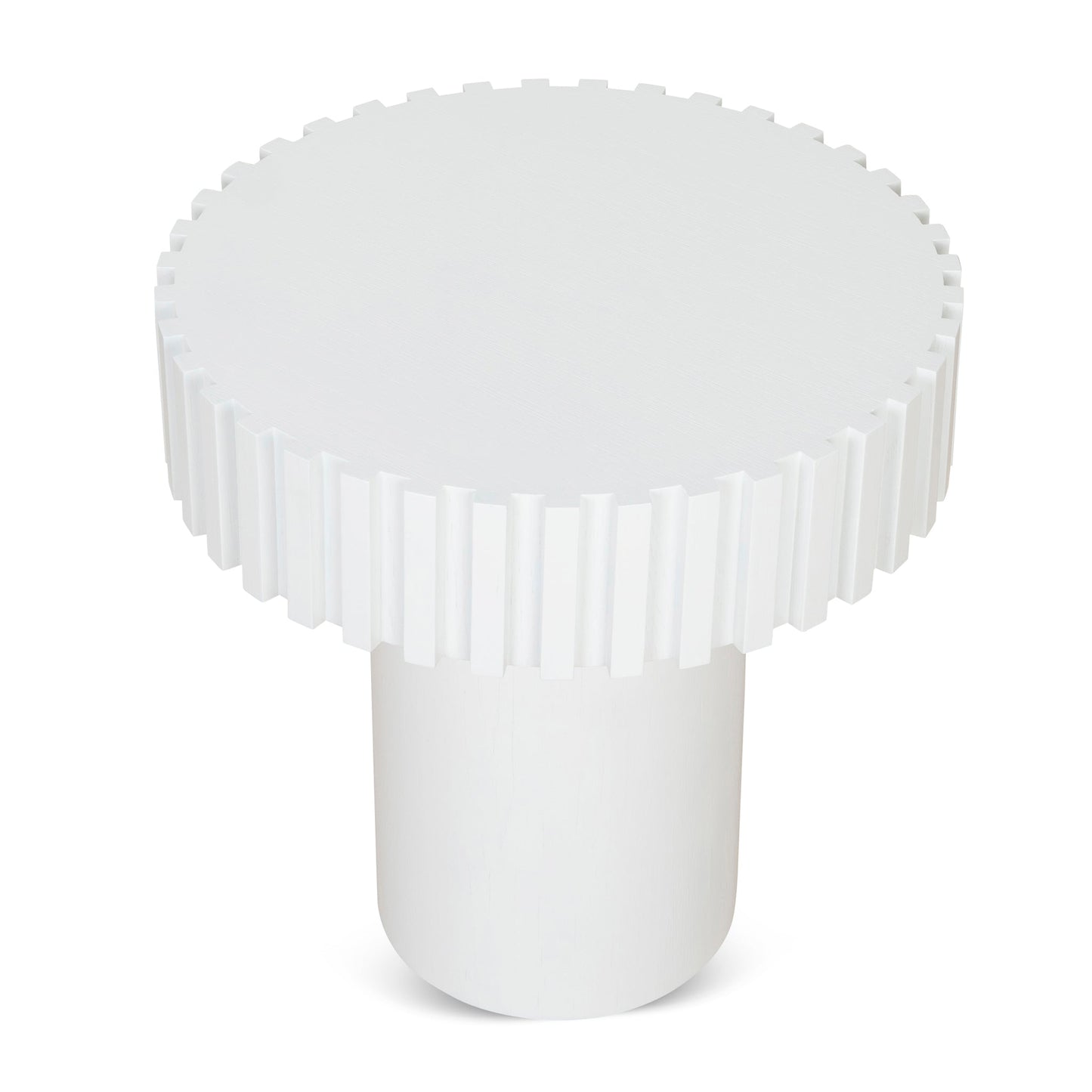Alfaro 50cm Round Side Table - Full White