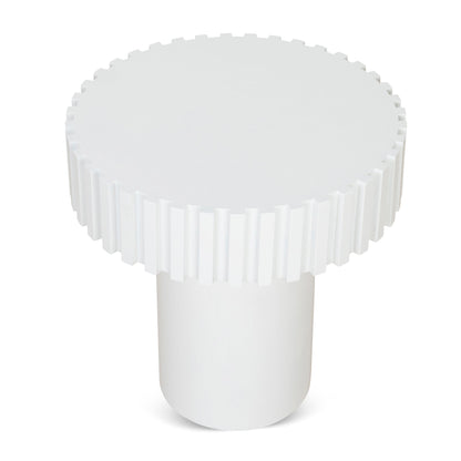 Alfaro 50cm Round Side Table - Full White