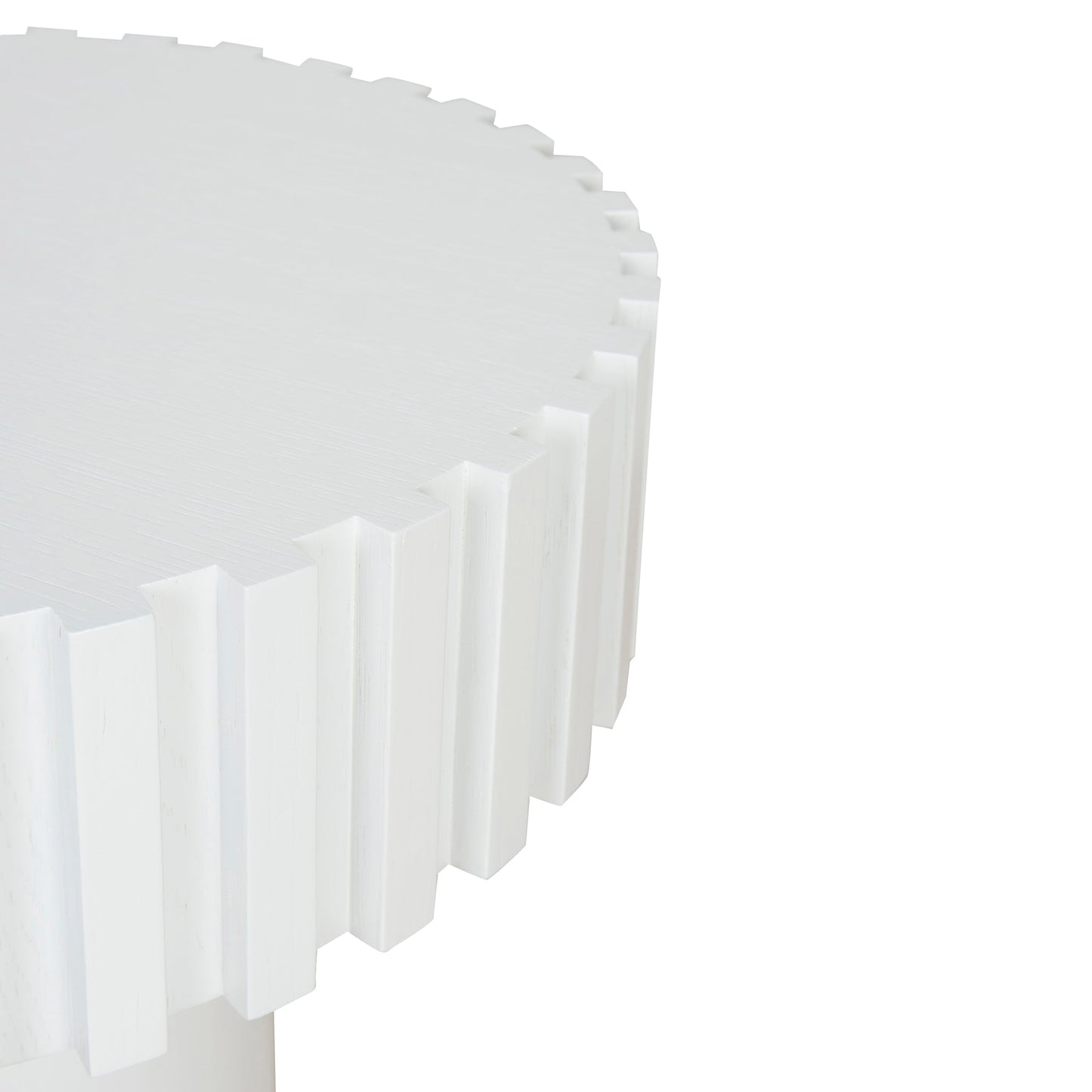 Alfaro 50cm Round Side Table - Full White