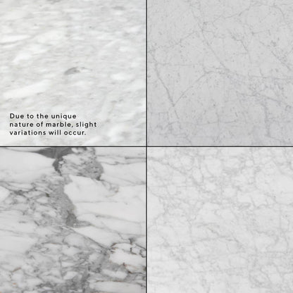 Aron 120cm Round Marble Dining Table - Natural Base