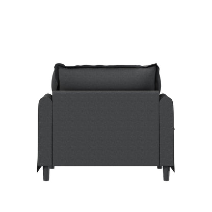 Single Seat Sofa Module For Modular Sectional Sofa,Wide Seat Chenille Armchair With Pillows,Upholstered Single Couch Lounge