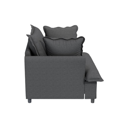 Single Seat Sofa Module For Modular Sectional Sofa,Wide Seat Chenille Armchair With Pillows,Upholstered Single Couch Lounge
