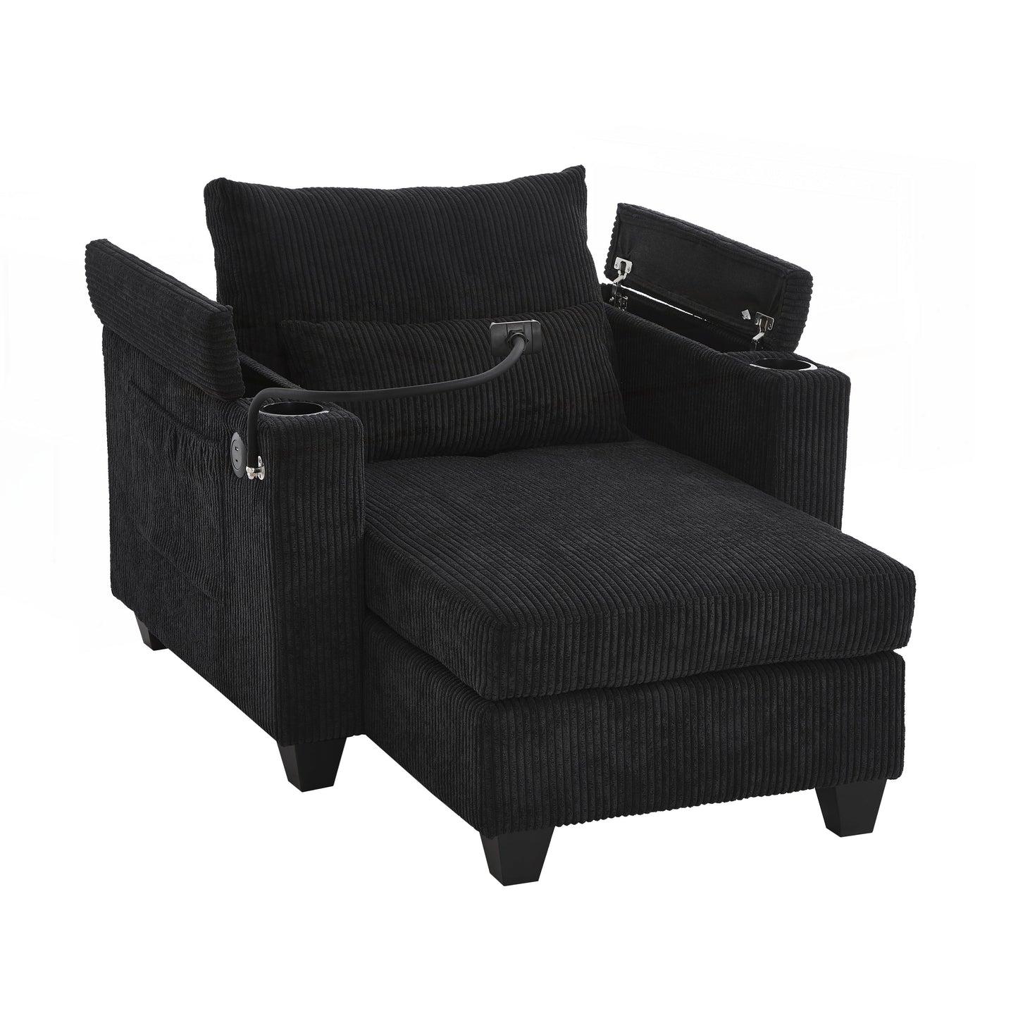 Sofa Chair Sofa Bed Corduroy Sleeper Sofa with USB Ports