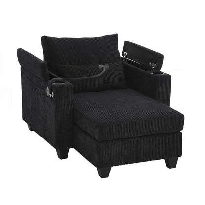 Sofa Chair Sofa Bed Corduroy Sleeper Sofa with USB Ports